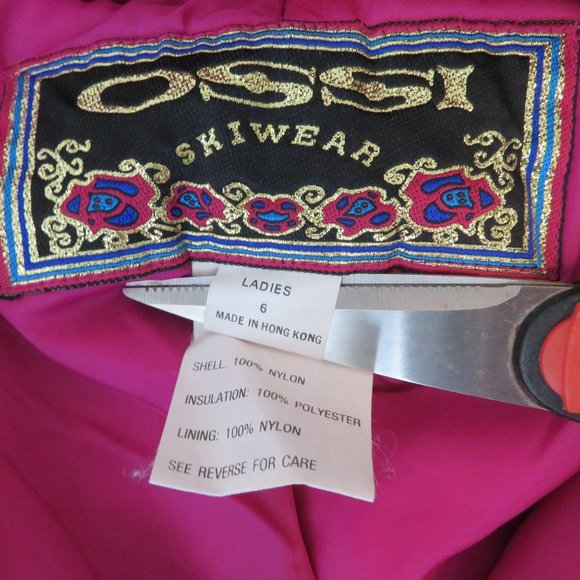 Vintage 80s OSSI Stirrup Ski Pants XS Fuchsia High Rise Belted Pocket Zip - Picture 8 of 15
